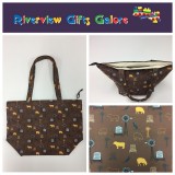 Large Tote Bag With Zip - Farmers Fighting Spirit - Animals